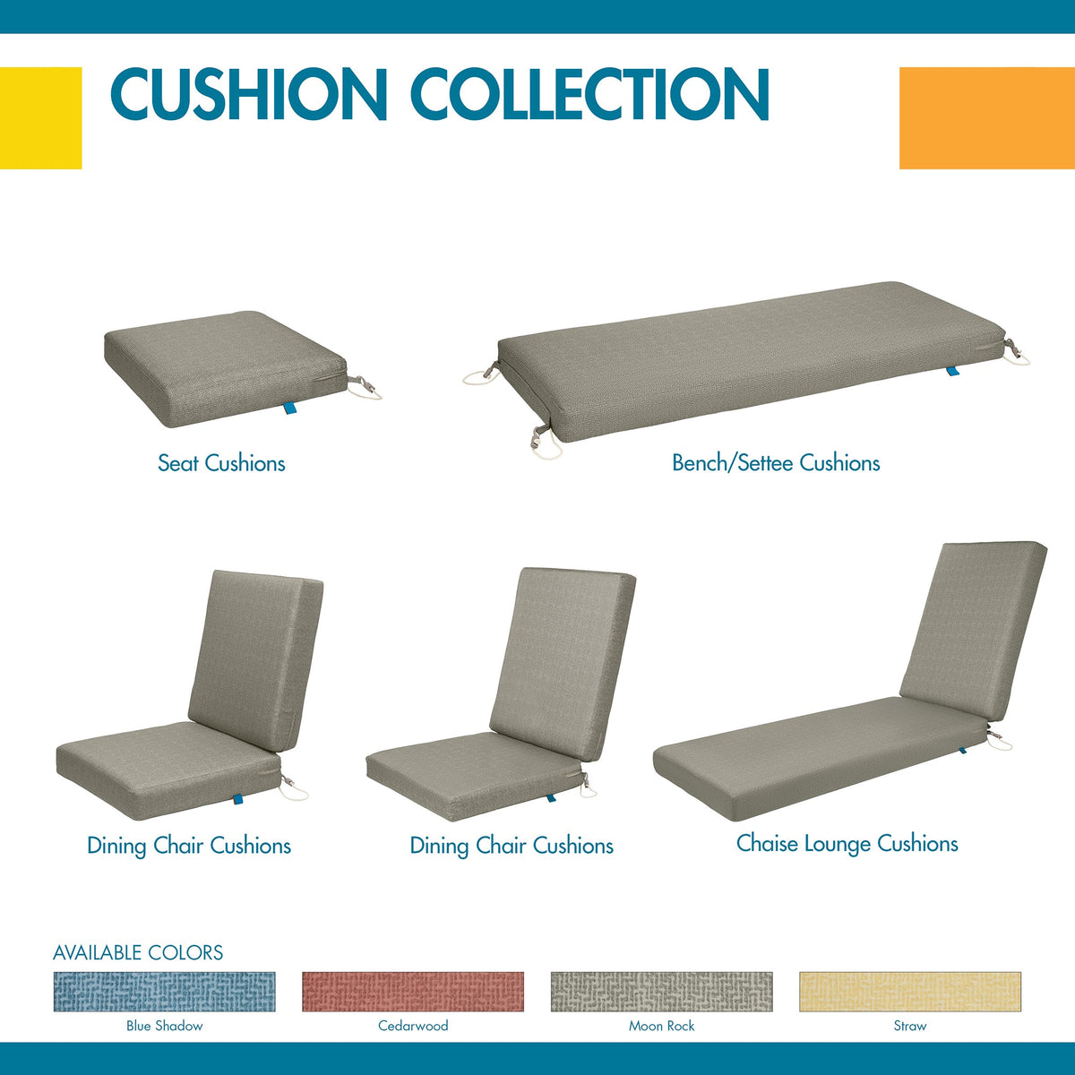 Easygoing Covers All-Weather Outdoor Dining Chair Cushions image 8
