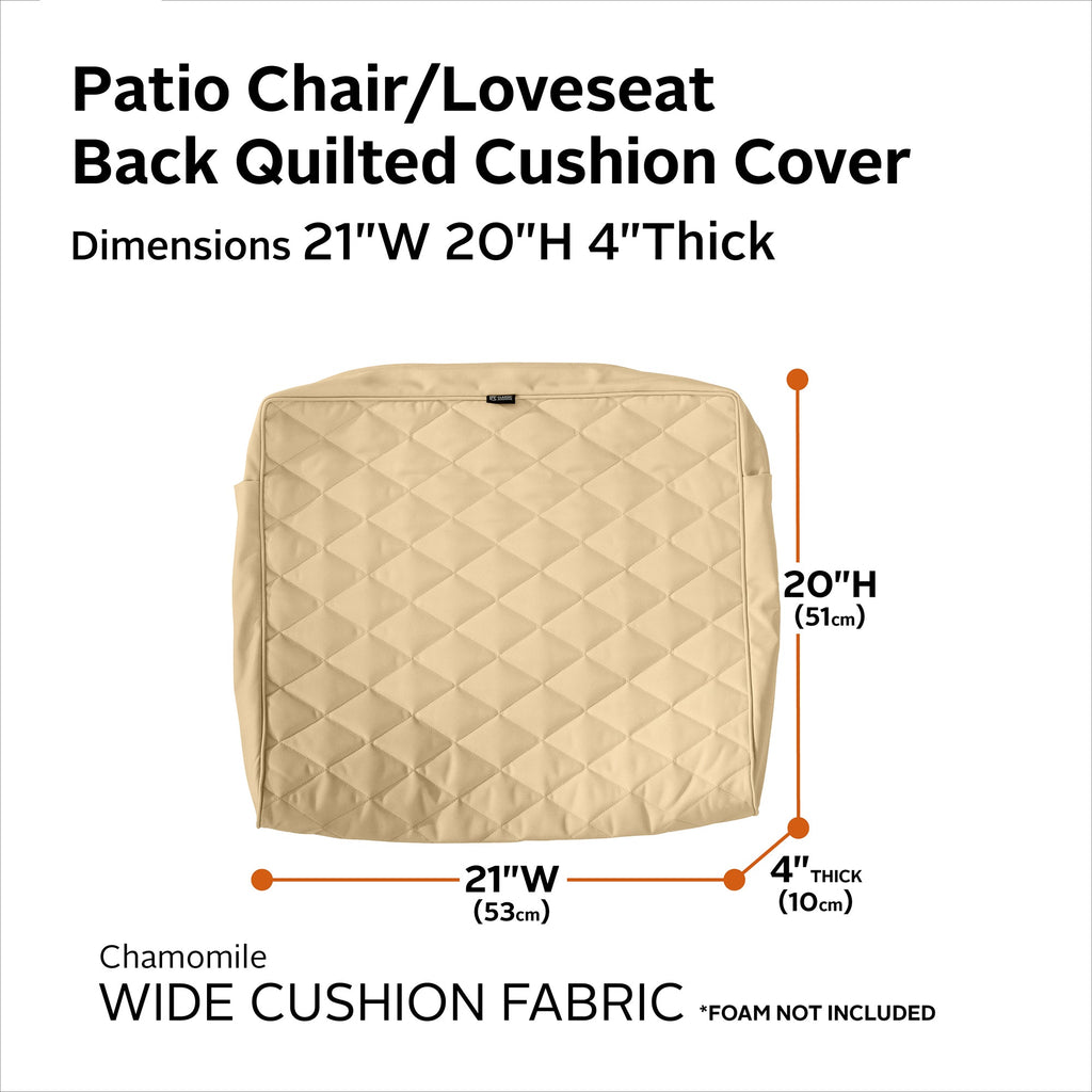 Easygoing Covers Fade-Resistant Water-Resistant Wide Back Lounge Quilted Cushion Cover image 5