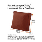 Easygoing Covers Fade-Resistant Patio Lounge Chair/Loveseat Back Cushion image 49