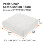 Easygoing Covers Square Patio Lounge Seat Cushion Foam image 6