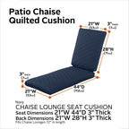 Easygoing Covers Fade-Resistant Water-Resistant Rectangle Patio Quilted Chaise Lounge Cushion image 59