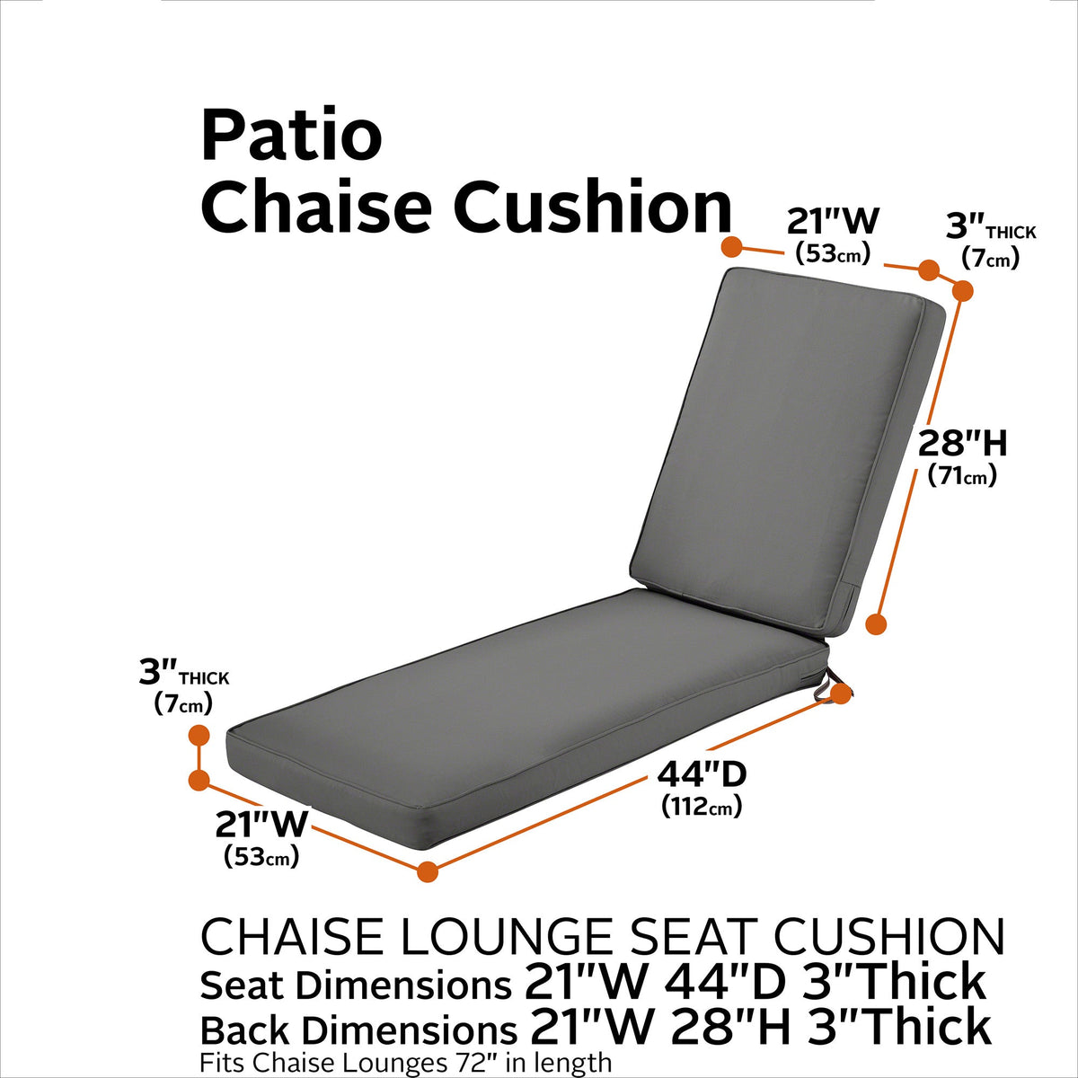 Easygoing Covers Outdoor Chaise Lounge Cushion image 96