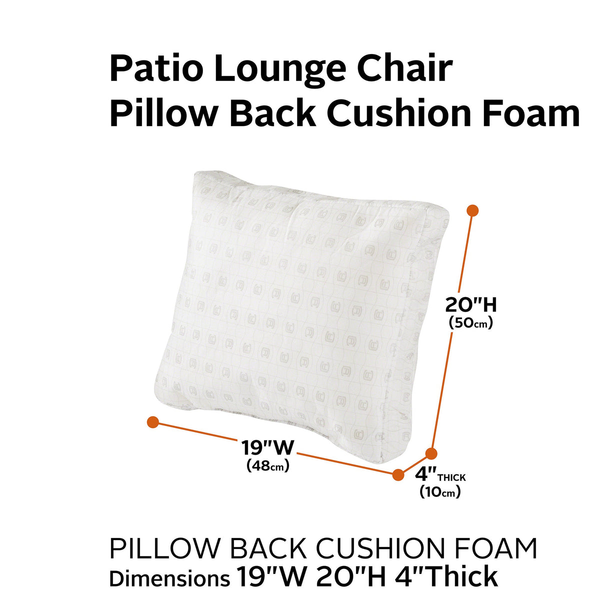 Easygoing Covers Patio Lounge Chair Pillow Back Cushion Foam image 5