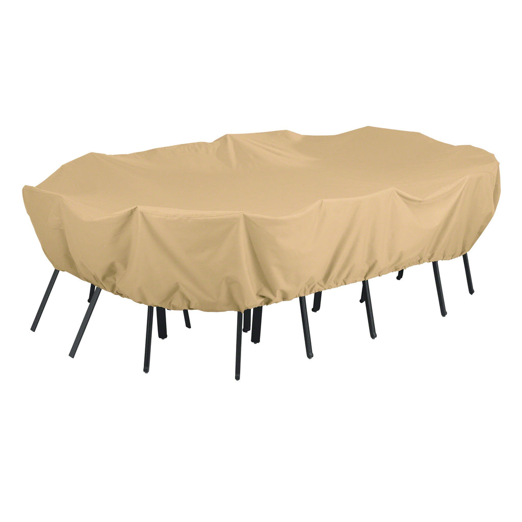 Easygoing Covers Water-Resistant Rectangular/Oval Patio Table & Chair Set Cover — Sand Color Option – Sand