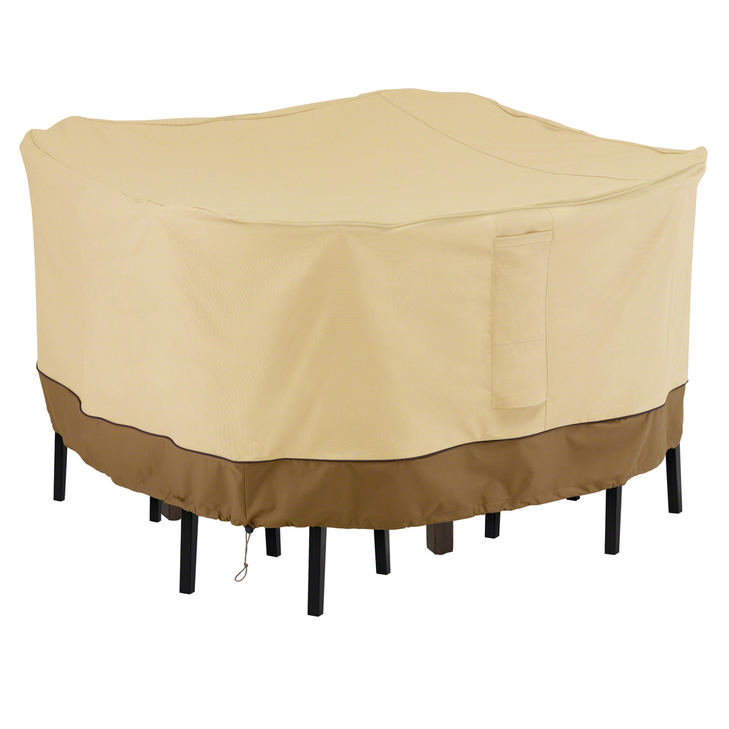 Easygoing Covers Water-Resistant Square Patio Bar Table & Chair Set Cover – Pebble/Bark/Earth