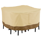 Easygoing Covers Water-Resistant Square Patio Bar Table & Chair Set Cover – Pebble/Bark/Earth