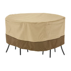 Easygoing Covers Water-Resistant Bistro Round Patio Table & Chair Set Cover – Pebble/Bark/Earth