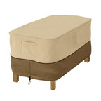 Easygoing Covers Water-Resistant Rectangular Patio Ottoman/Side Table Cover – Pebble/Bark/Earth