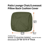 Easygoing Covers Fade-Resistant Water-Resistant Patio Lounge Back Cushion Cover image 108