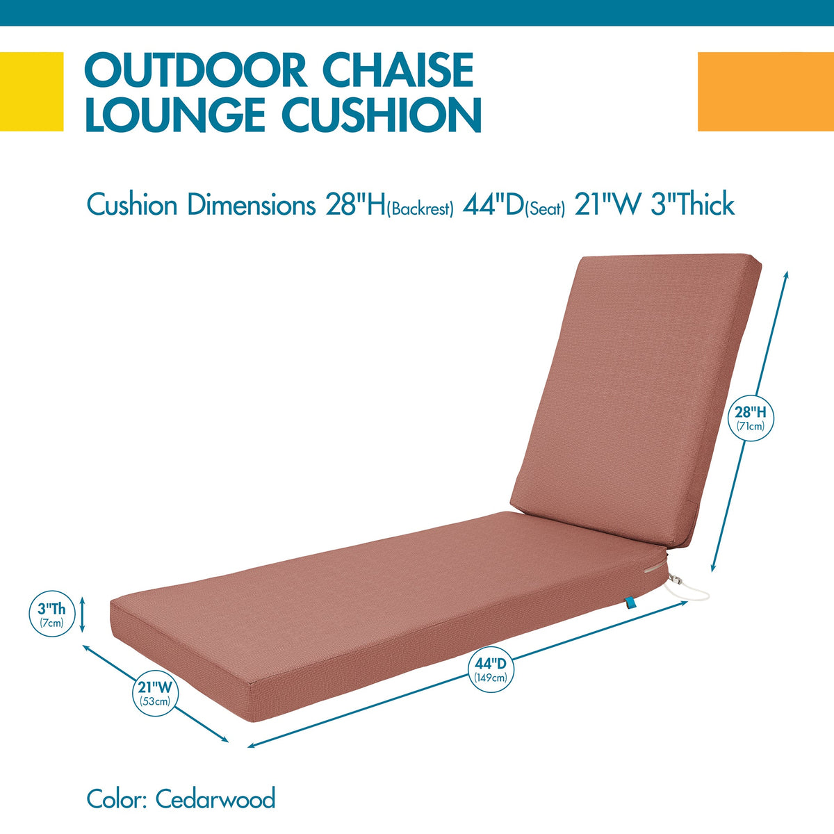 Easygoing Covers All-Weather Outdoor Chaise Cushion image 17