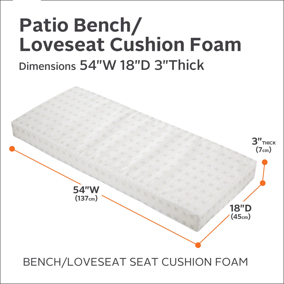 Easygoing Covers 3 Inch Thick Patio Bench/Settee Cushion Foam image 7