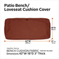 Easygoing Covers Fade-Resistant Water-Resistant 3 Inch Thick Patio Bench/Settee Cushion Cover image 113