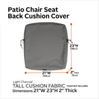 Easygoing Covers Fade-Resistant Water-Resistant Patio Lounge Back Cushion Cover image 62