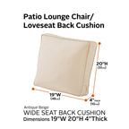 Easygoing Covers Fade-Resistant Patio Lounge Chair/Loveseat Back Cushion image 61