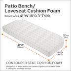 Easygoing Covers 41 x 18 x 3 Inch Patio Bench/Settee Contoured Cushion Foam image 3