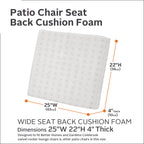 Easygoing Covers 4 Inch Thick Patio Lounge Back Cushion Foam image 8