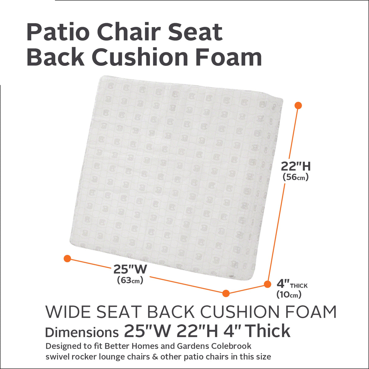 Easygoing Covers 4 Inch Thick Patio Lounge Back Cushion Foam image 8