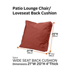 Easygoing Covers Water-Resistant Patio Lounge Chair/Loveseat Back Cushion, 4 Inch Thick image 16
