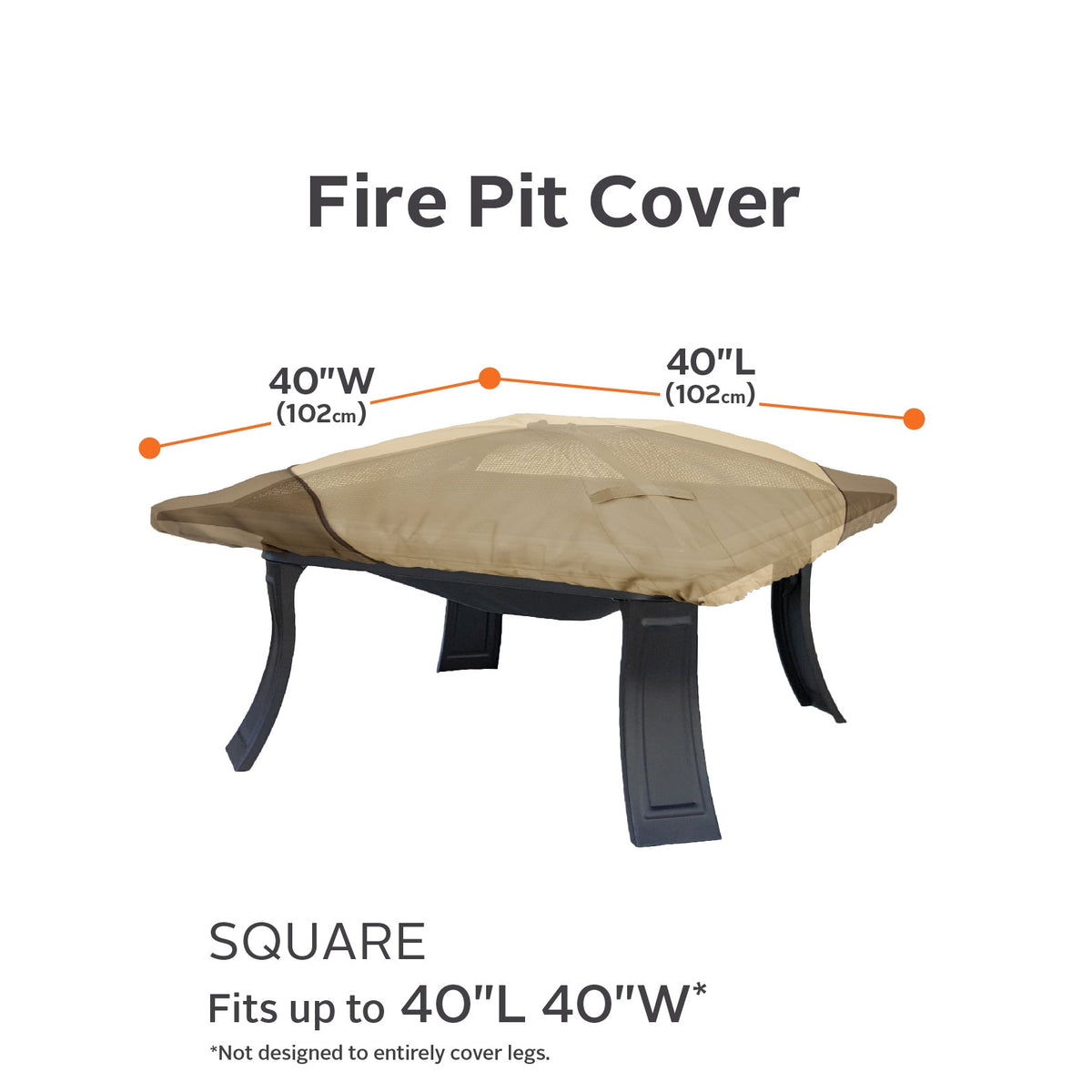 Easygoing Covers Water-Resistant 40 Inch Square Fire Pit Cover image 9