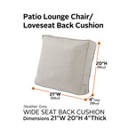 Easygoing Covers Fade-Resistant Patio Lounge Chair/Loveseat Back Cushion image 66