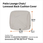 Easygoing Covers Fade-Resistant Water-Resistant Patio Lounge Back Cushion Cover image 76