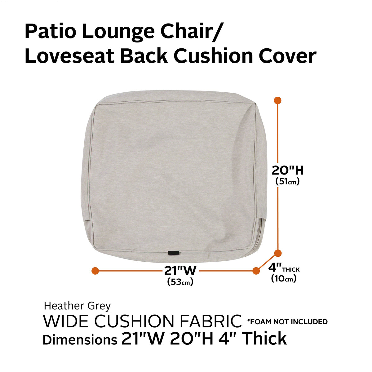 Easygoing Covers Fade-Resistant Water-Resistant Patio Lounge Back Cushion Cover image 76