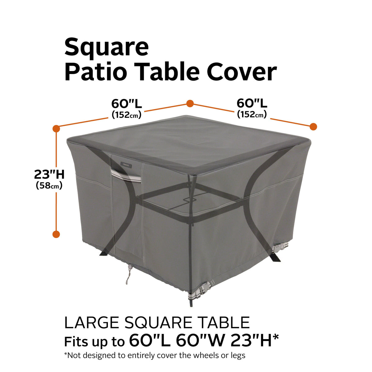 Easygoing Covers Water-Resistant 60 Inch Square Patio Table Cover image 2