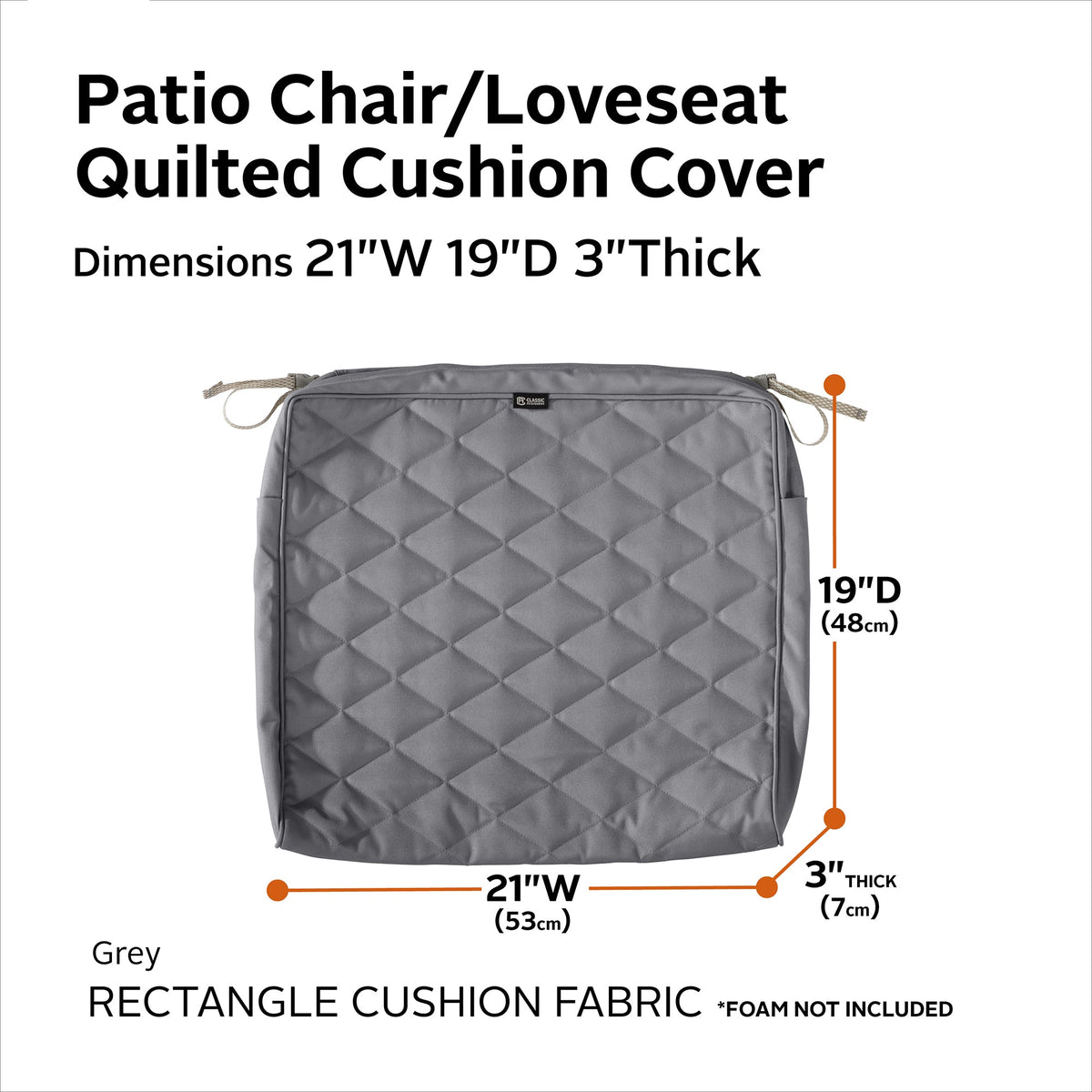 Easygoing Covers Fade-Resistant Water-Resistant Patio Quilted Seat Cushion Cover image 29