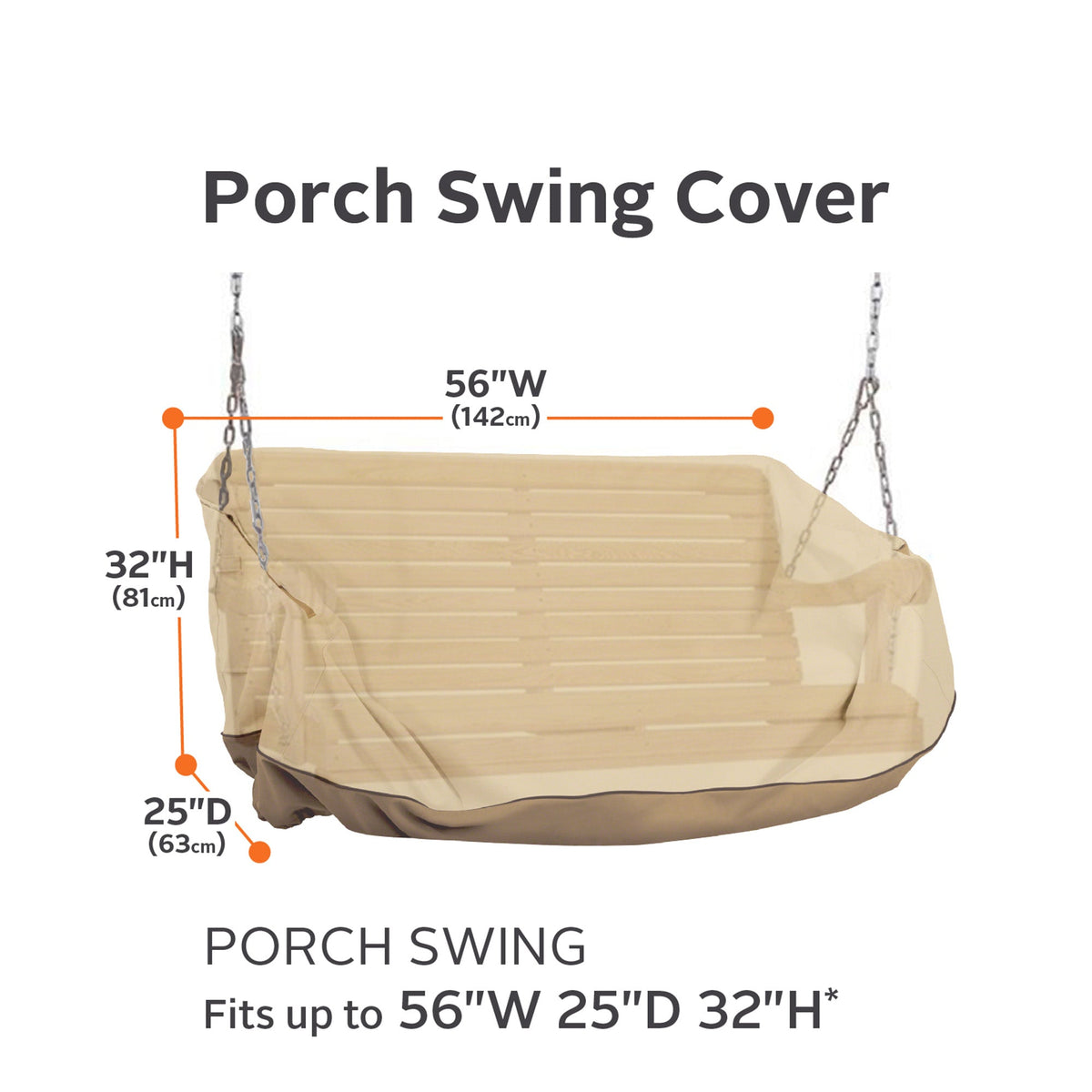 Easygoing Covers Water-Resistant 56 Inch Porch Swing Cover image 3