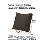 Easygoing Covers Water-Resistant Patio Lounge Chair/Loveseat Back Cushion, 4 Inch Thick image 54