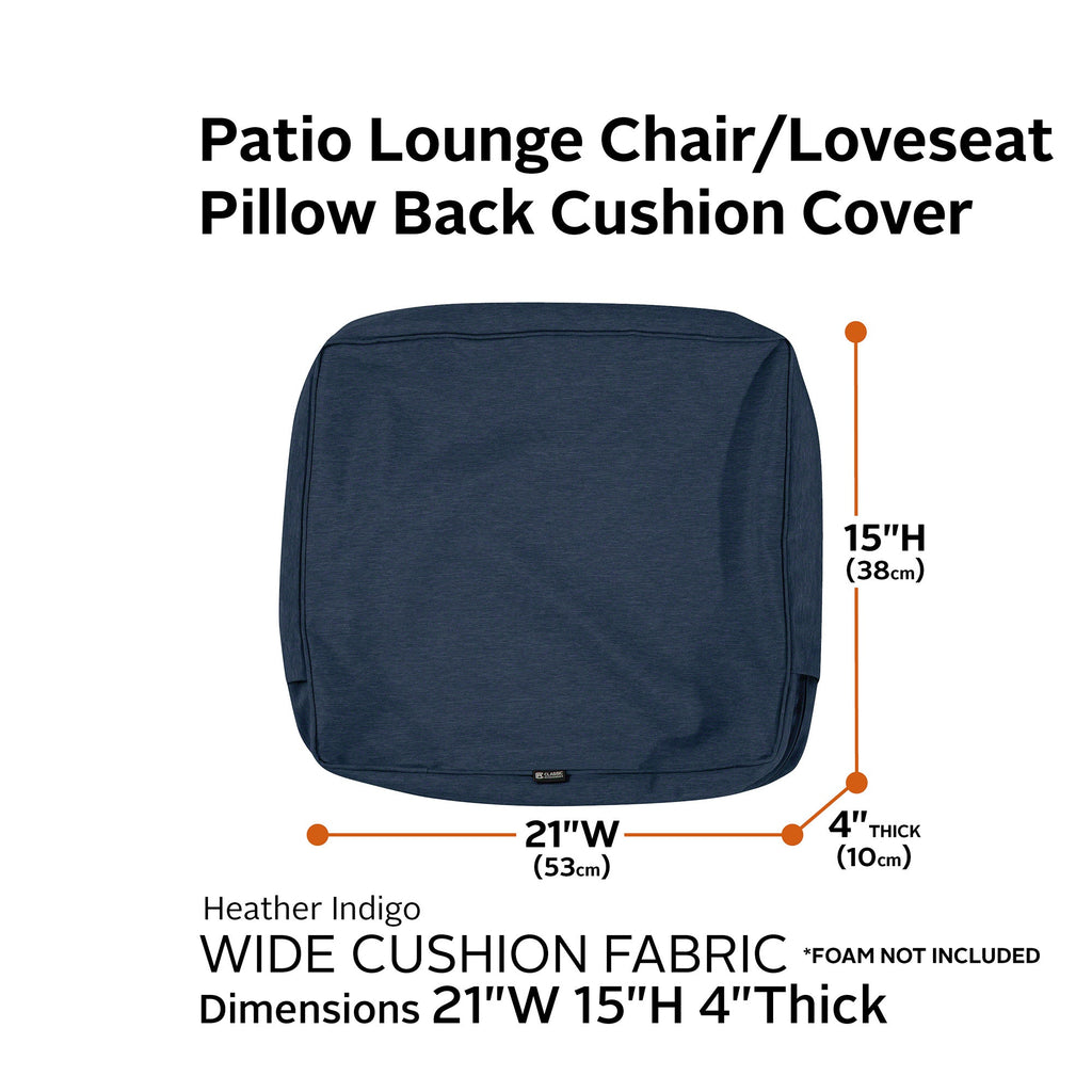 Easygoing Covers Fade-Resistant Water-Resistant Patio Lounge Back Cushion Cover image 110