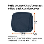 Easygoing Covers Fade-Resistant Water-Resistant Patio Lounge Back Cushion Cover image 110